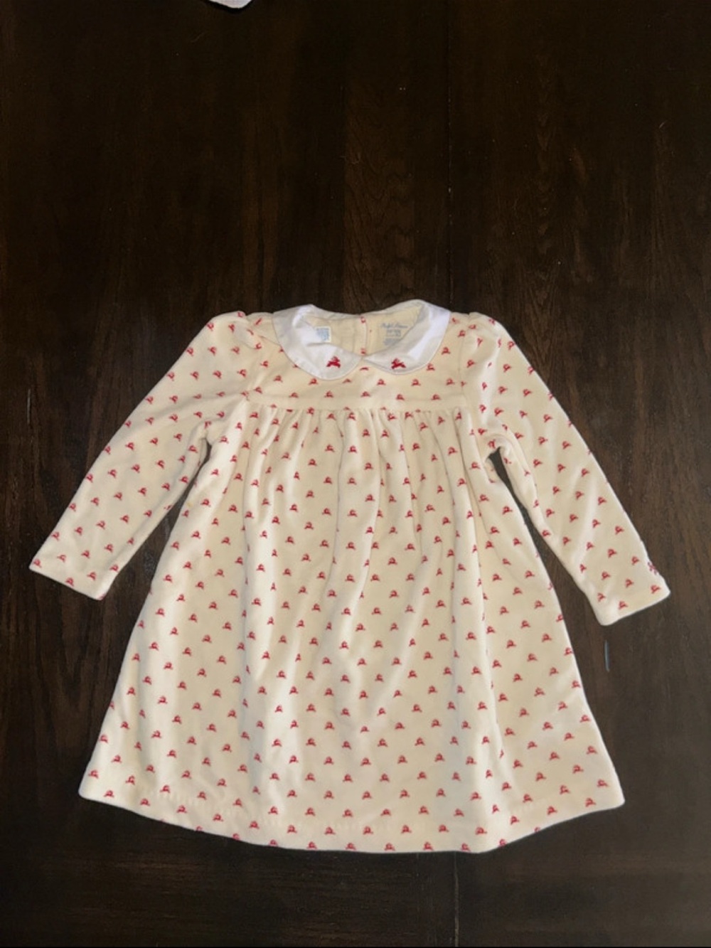 Ralph Lauren Cream Dress with Red Heart Print